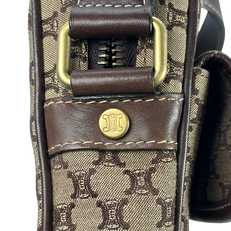Celine Canvas Macadam Shoulder Bag - Brown