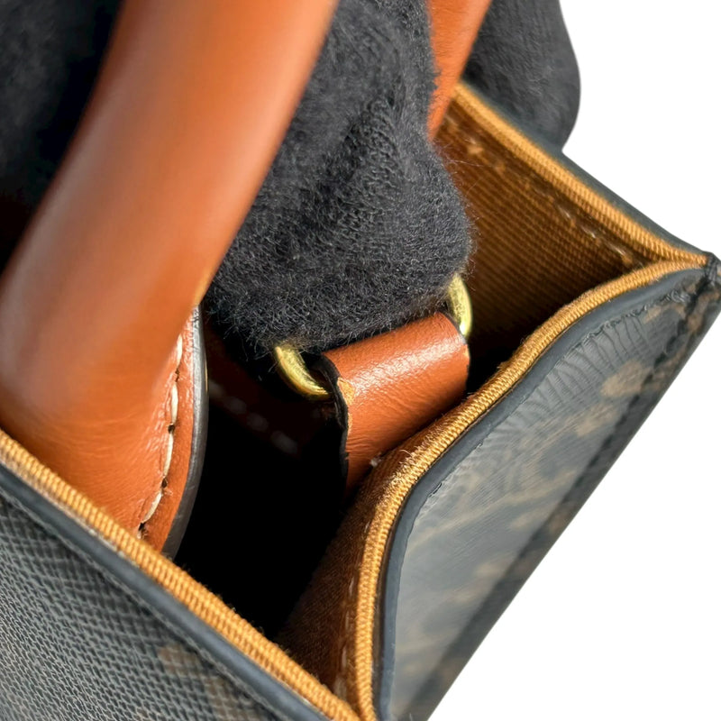 Celine Mini Vertical Cabas Triomphe Canvas Hand Bag - Brown 