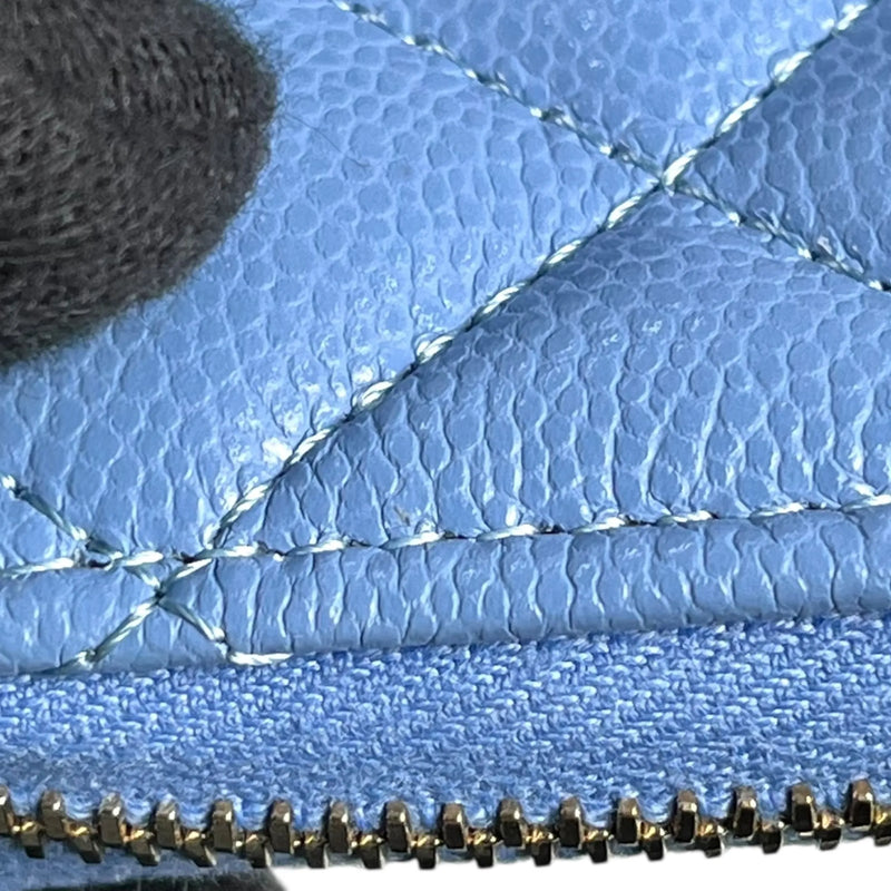 CHANEL Caviarskin Classic Zipped Coin Case - Blue