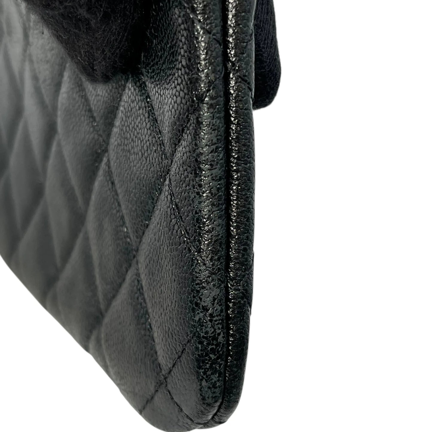 CHANEL Caviar Leather Classic Zip Coin Case - Black 