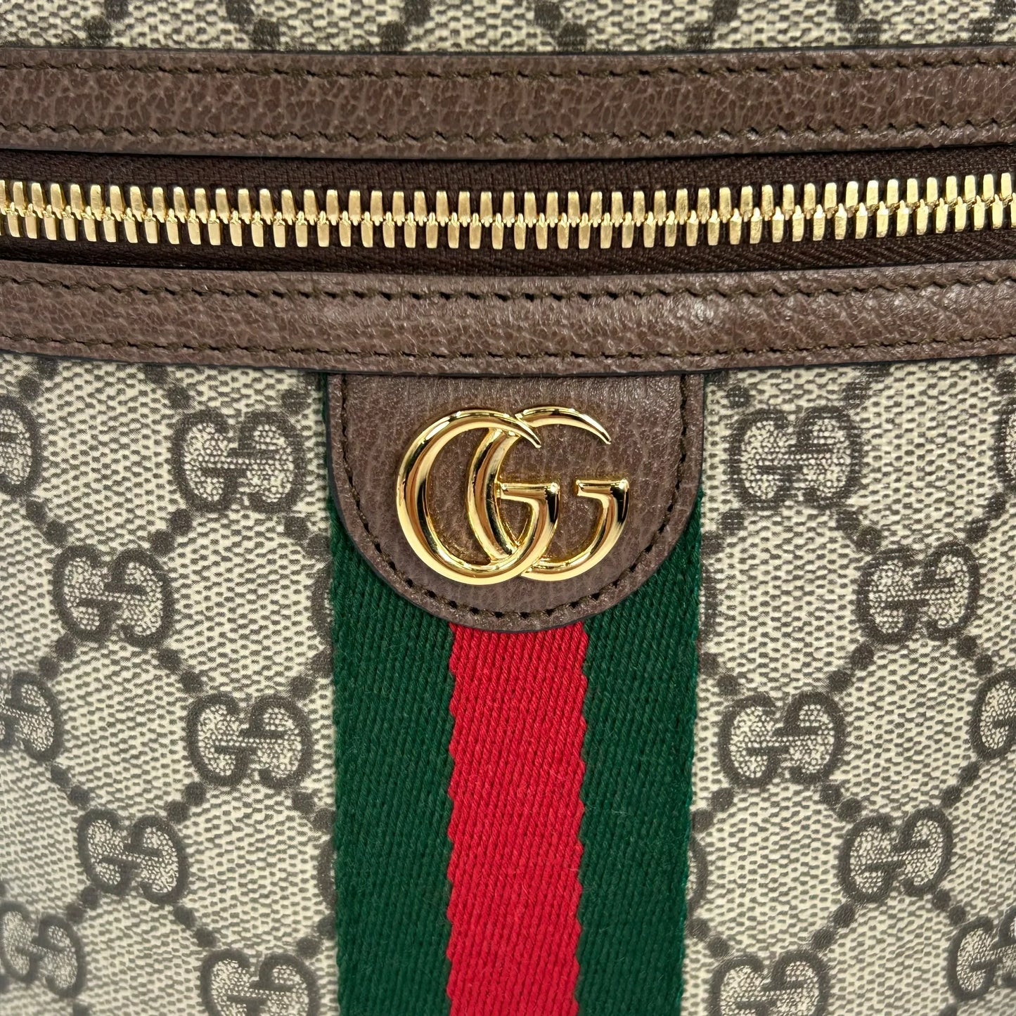 GUCCI Ophidia GG Supreme Canvas Cosmetic Case Handbag - Brown 