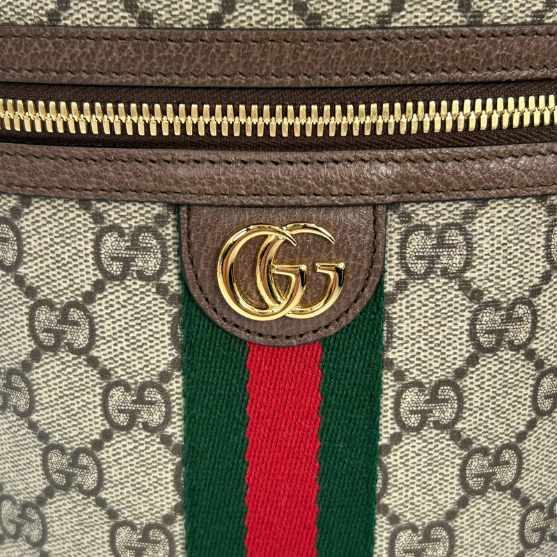GUCCI Ophidia GG Supreme Canvas Cosmetic Case Handbag - Brown 