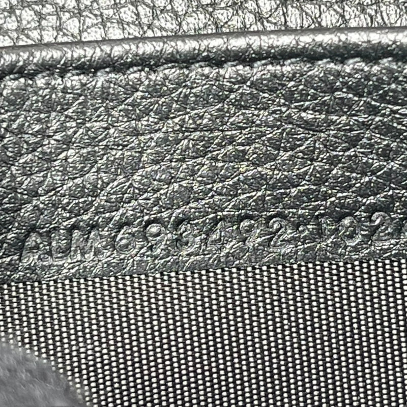 SAINT LAURENT Leather Card Case - Black 