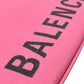 BALENCIAGA Ville Logo Leather Pouch Clutch Bag - Pink