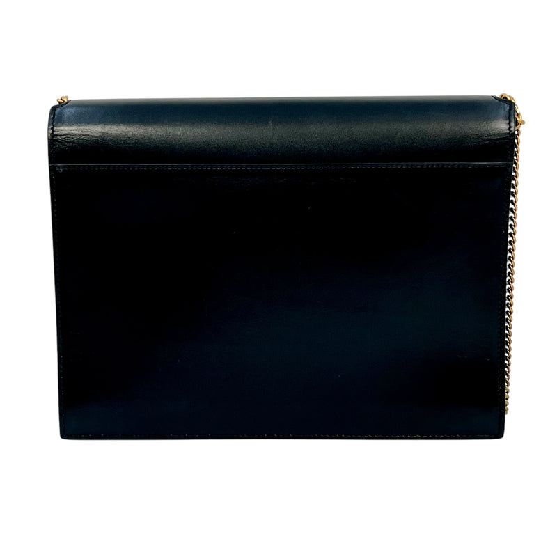 Saint Laurent Cassandra Leather Chain Shoulder Bag Black