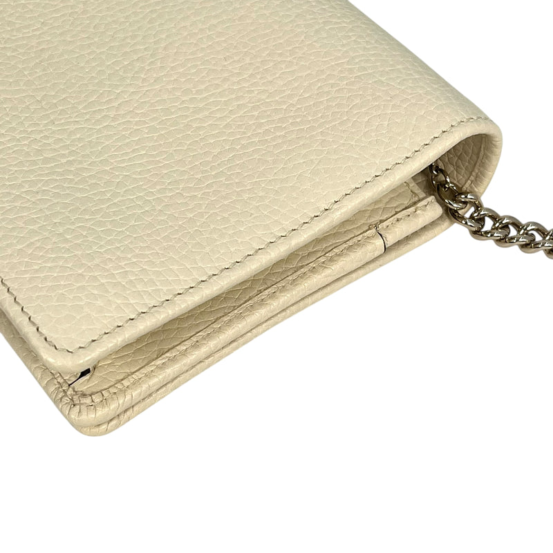 GUCCI Soho Chain Wallet - Cream