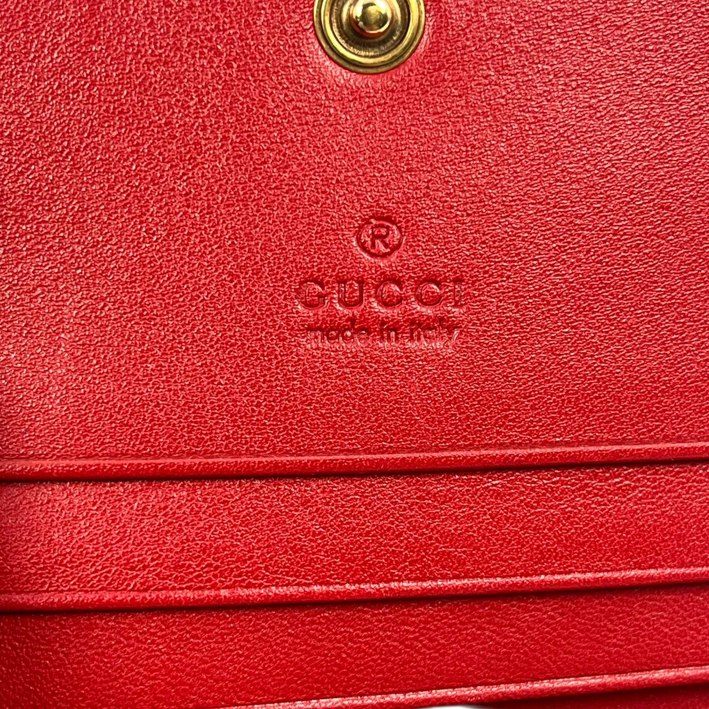 GUCCI GG Marmont Compact Wallet - Red
