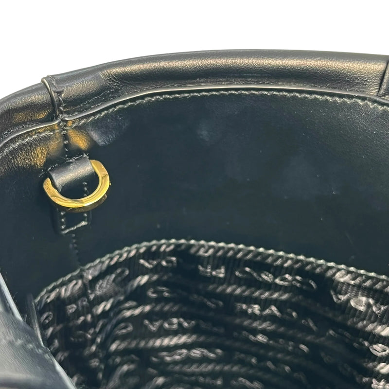 PRADA Soft Calf Leather 2way Tote Bag Shoulder Bag - Black