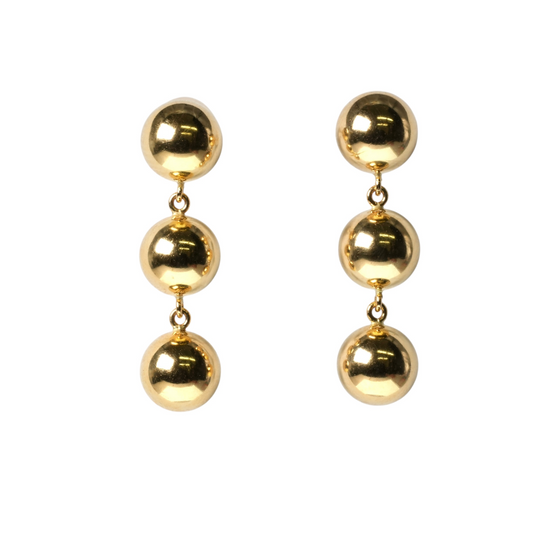K18 Triple Ball Earring