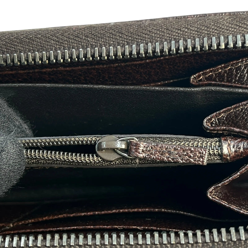 GUCCI Guccissima Round Zipper Long Wallet - Brown