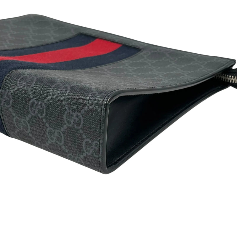 GUCCI GG Supreme Web Clutch Bag - Black