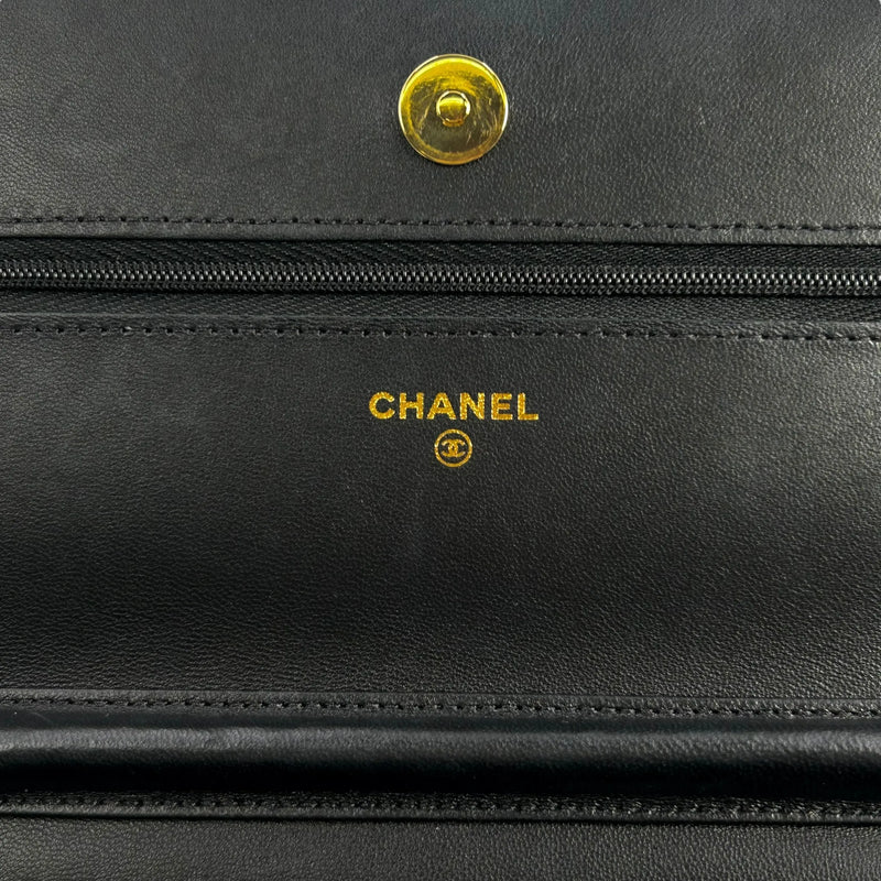 CHANEL Materasse Lambskin Chain Wallet Shoulder Bag - Black