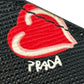 Prada Heart Print Compact Wallet - Black