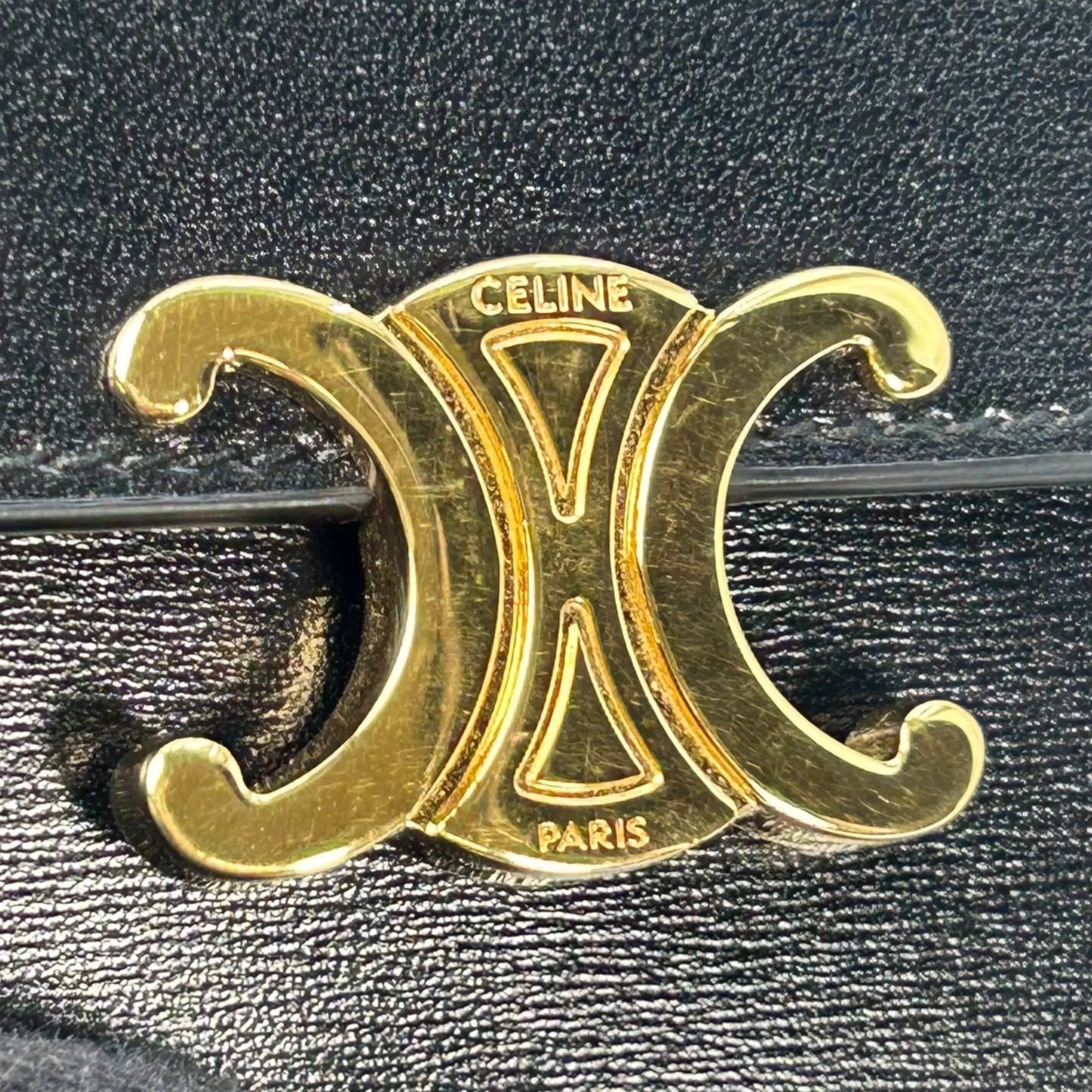 CELINE Triomphe Compact Wallet - Black