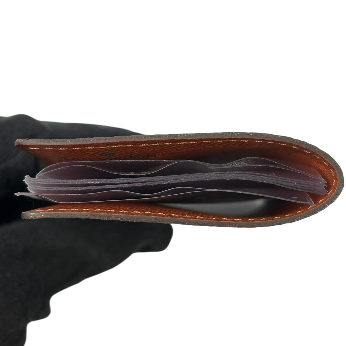 LOUIS VUITTON Porte Carte Credit Pression Monogram Canvas Card Case - Dark Brown 