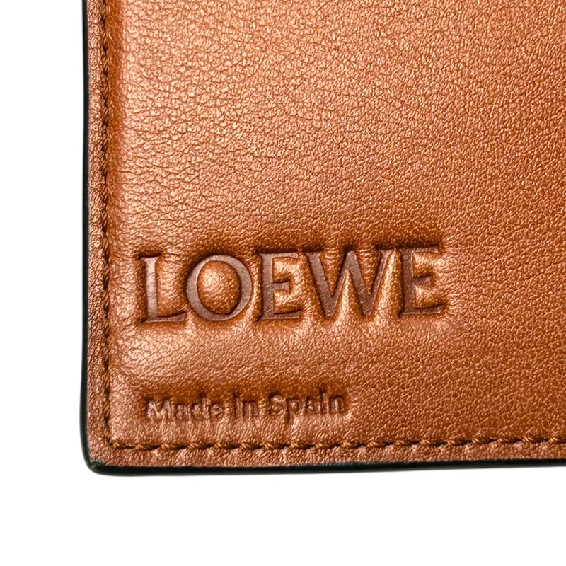 Loewe Vertical Small Wallet Calfskin Compact Wallet - Navy 