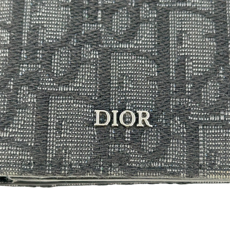 Christian Dior Oblique Jacquard Vertical Long Wallet - Black 