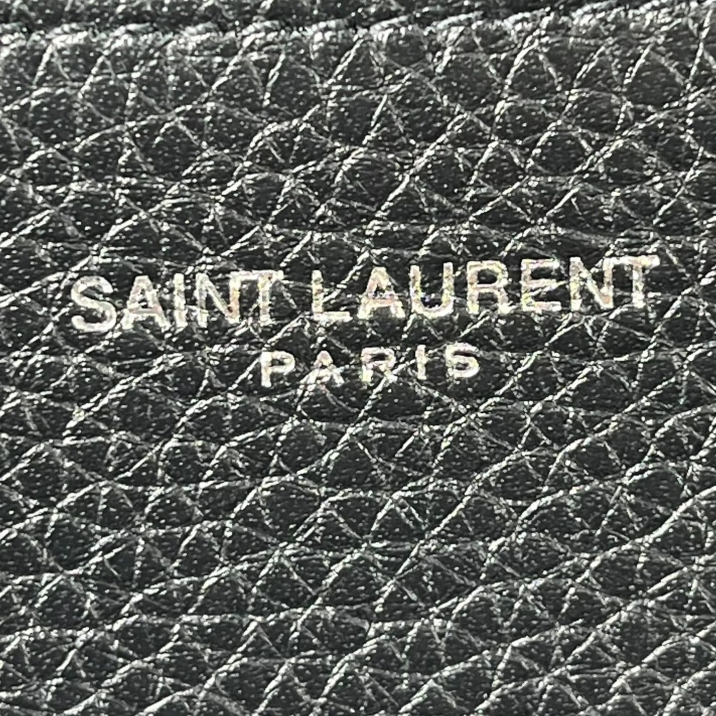 SAINT LAURENT Leather Card Case - Black 