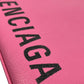 BALENCIAGA Ville Logo Leather Pouch Clutch Bag - Pink