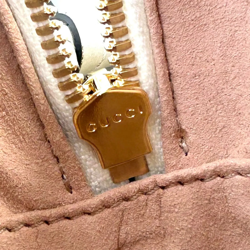 GUCCI ホースビット GGスプリーム キャンバス ショルダーバッグ - ブラウン × ホワイト