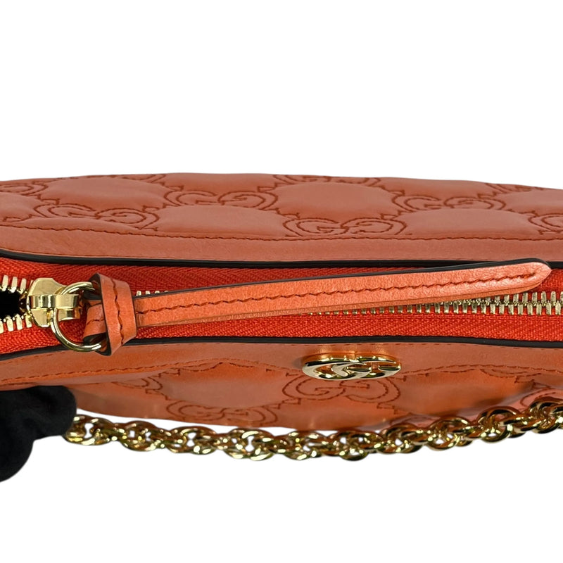 GUCCI GG Matelasse Small Shoulder Bag/Handbag - Orange 