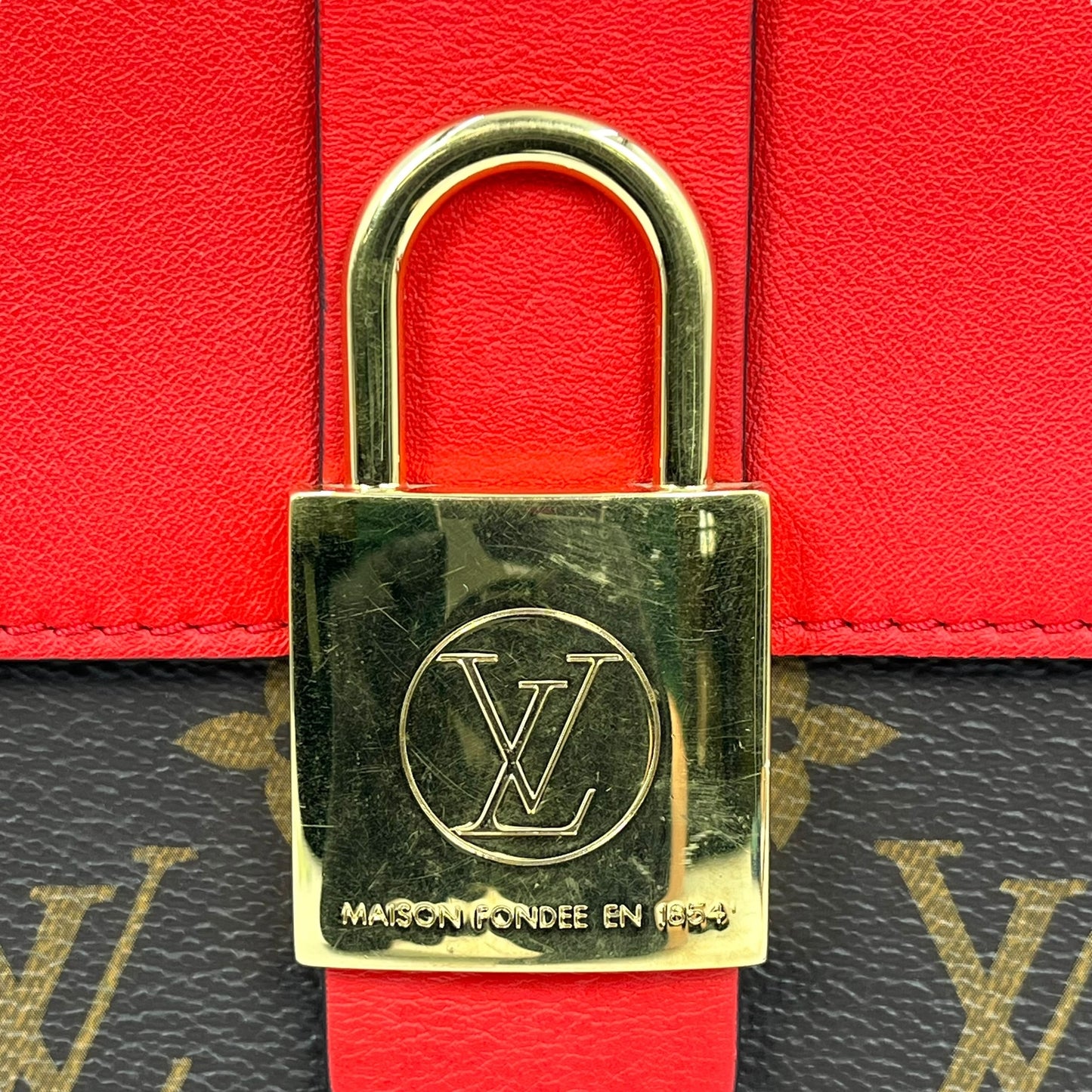 Louis Vuitton Lock BB Hand Bag Shoulder Bag - Red