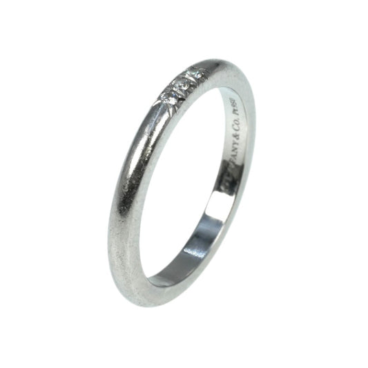 Tiffany Classic Band Ring 3PD Pt950 Jewelry
