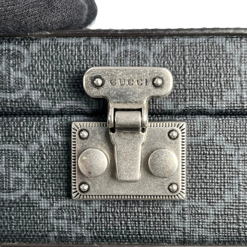 GUCCI GG Supreme Small Faux Leather Cross Body Bag - Gray