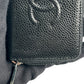 CHANEL CC Logo Caviarskin Zippy Card Case - Black