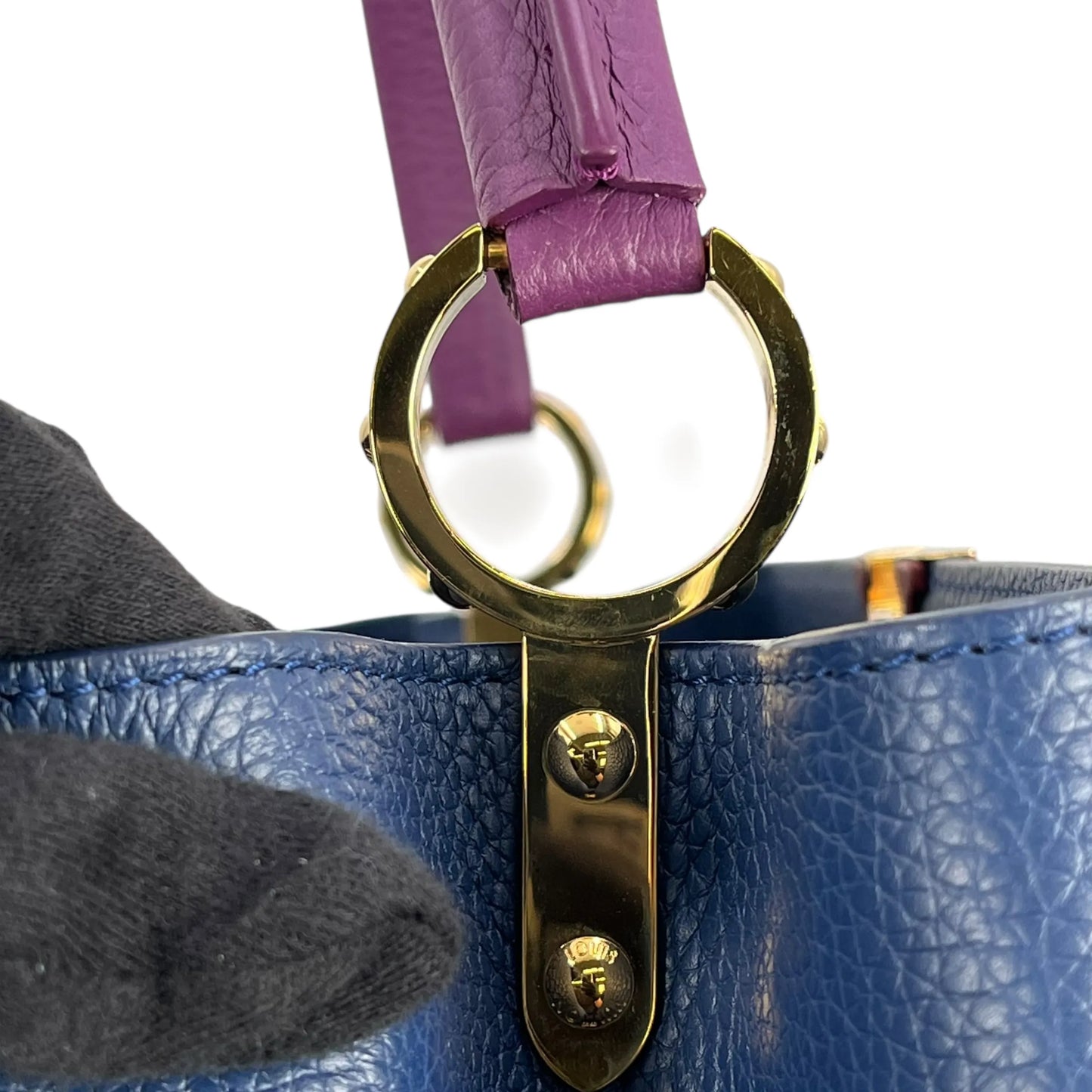 Louis Vuitton Capucines MM Taurillon Leather Hand Bag - Navy Blue