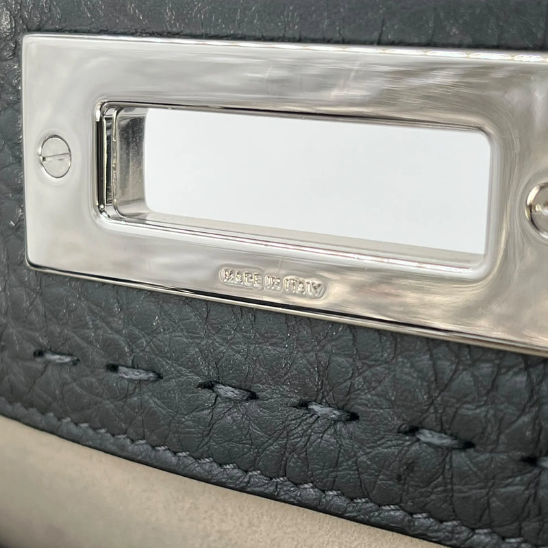 FENDI Peekaboo Leather Hand Bag Shoulder Bag - Gray
