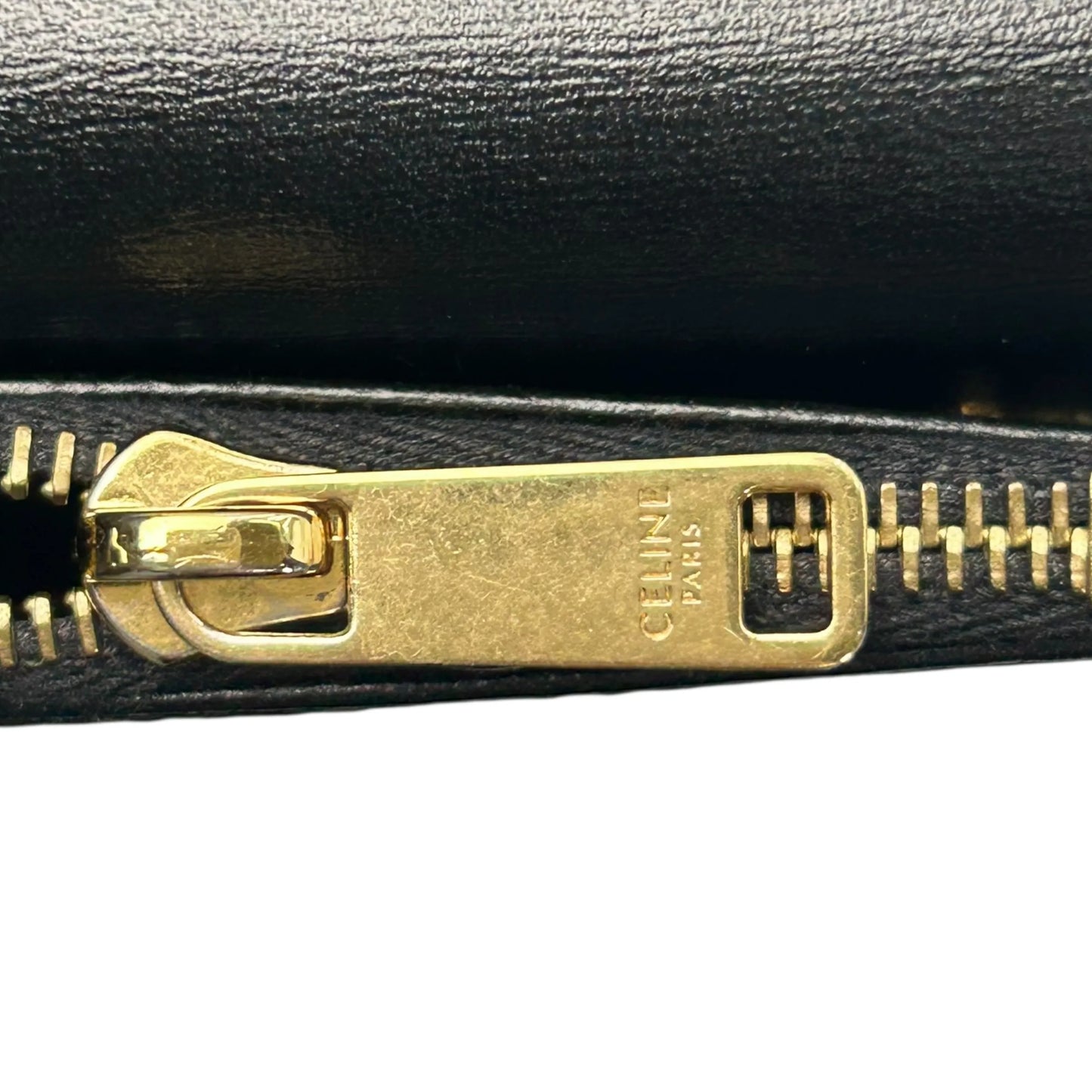CELINE Compact Wallet With Coin Triomphe In Shiny Calfskin - Black