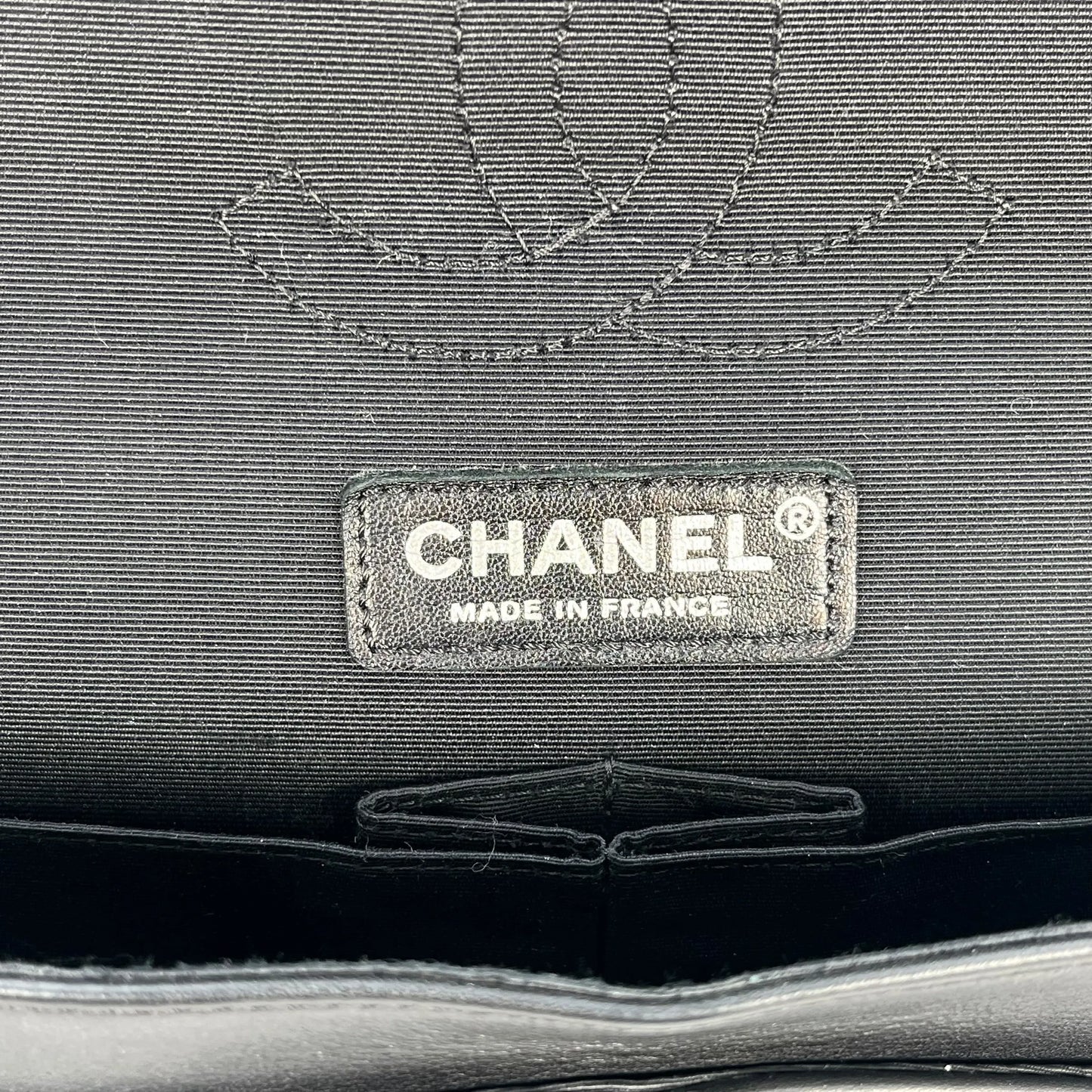 CHANEL Double Flap Bag Calf Chain Shoulder Bag - Black / White