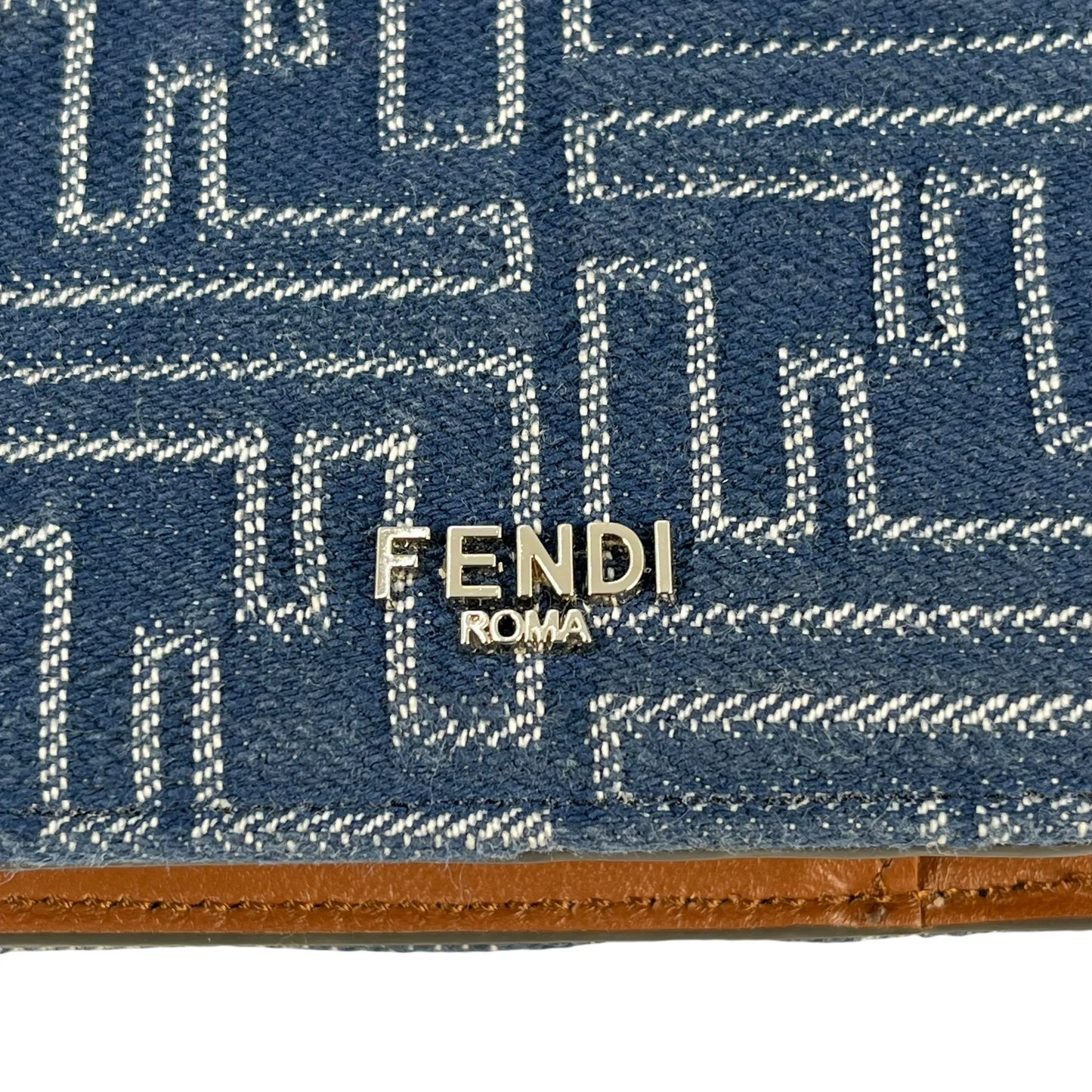 FENDI FF Denim Compact Wallet - Blue