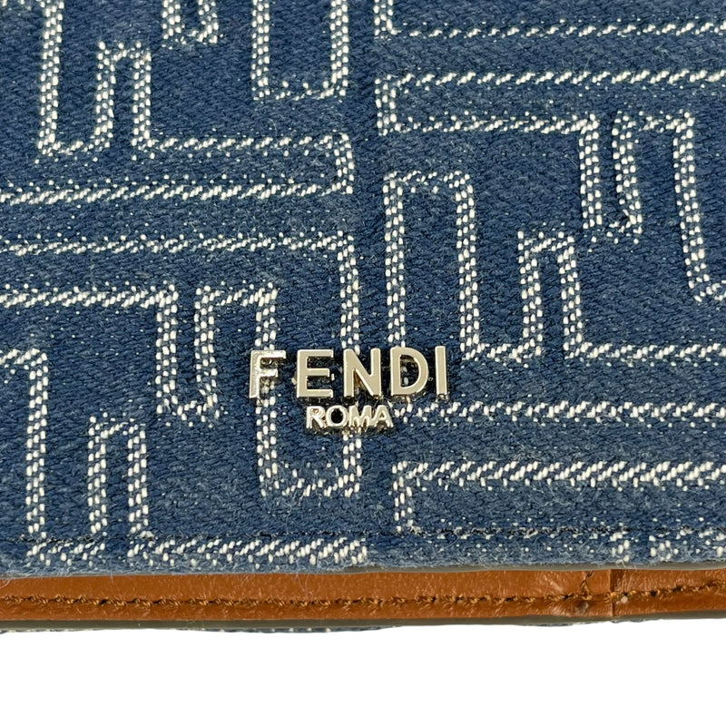 FENDI FF Denim Compact Wallet - Blue