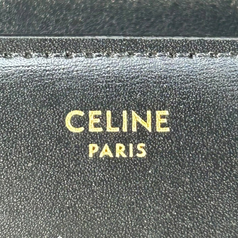 CELINE Triomphe Calfskin Compact Wallet - Black 