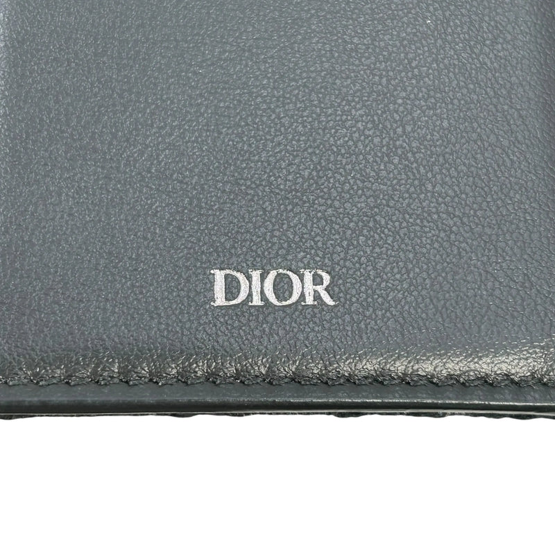 Christian Dior Oblique Jacquard Vertical Long Wallet - Black 