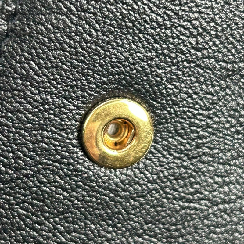 SAINT LAURENT カサンドラ ラウンドジップ レザー コンパクトウォレット - ブラック