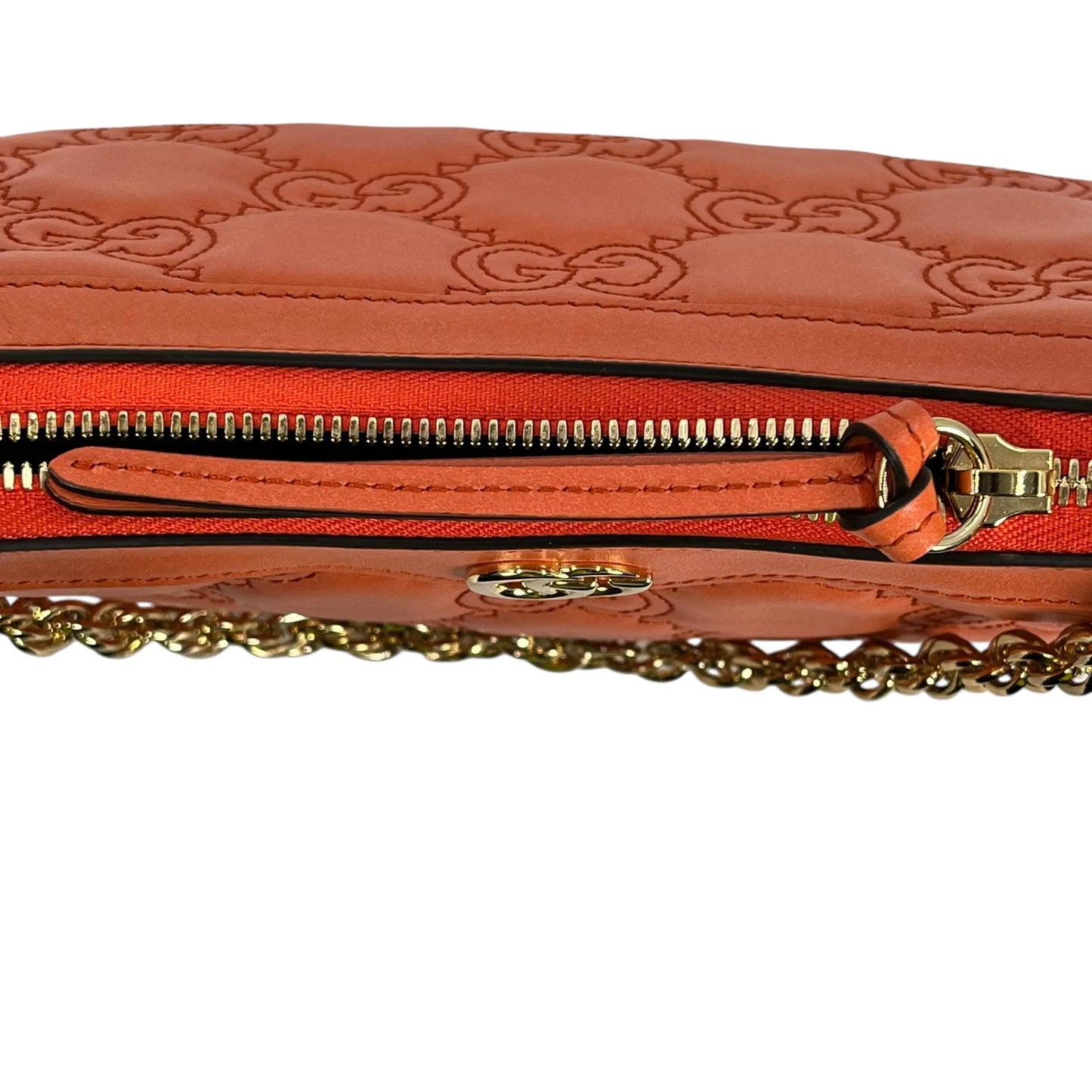 GUCCI GG Matelasse Small Shoulder Bag/Handbag - Orange 