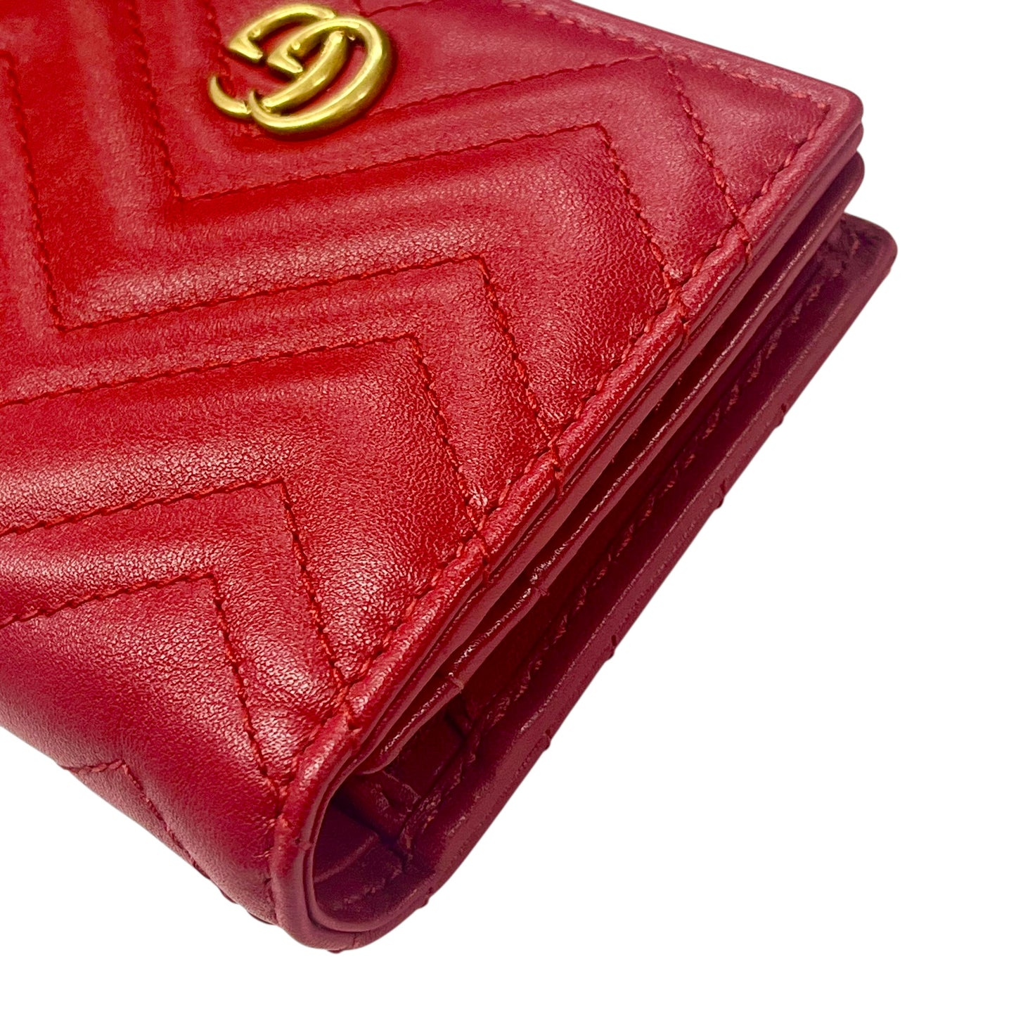 GUCCI GG Marmont Compact Wallet - Red