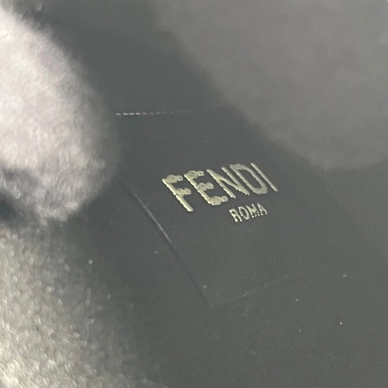 FENDI Mesh Technical Knit Baguette Chain Shoulder Bag - Black