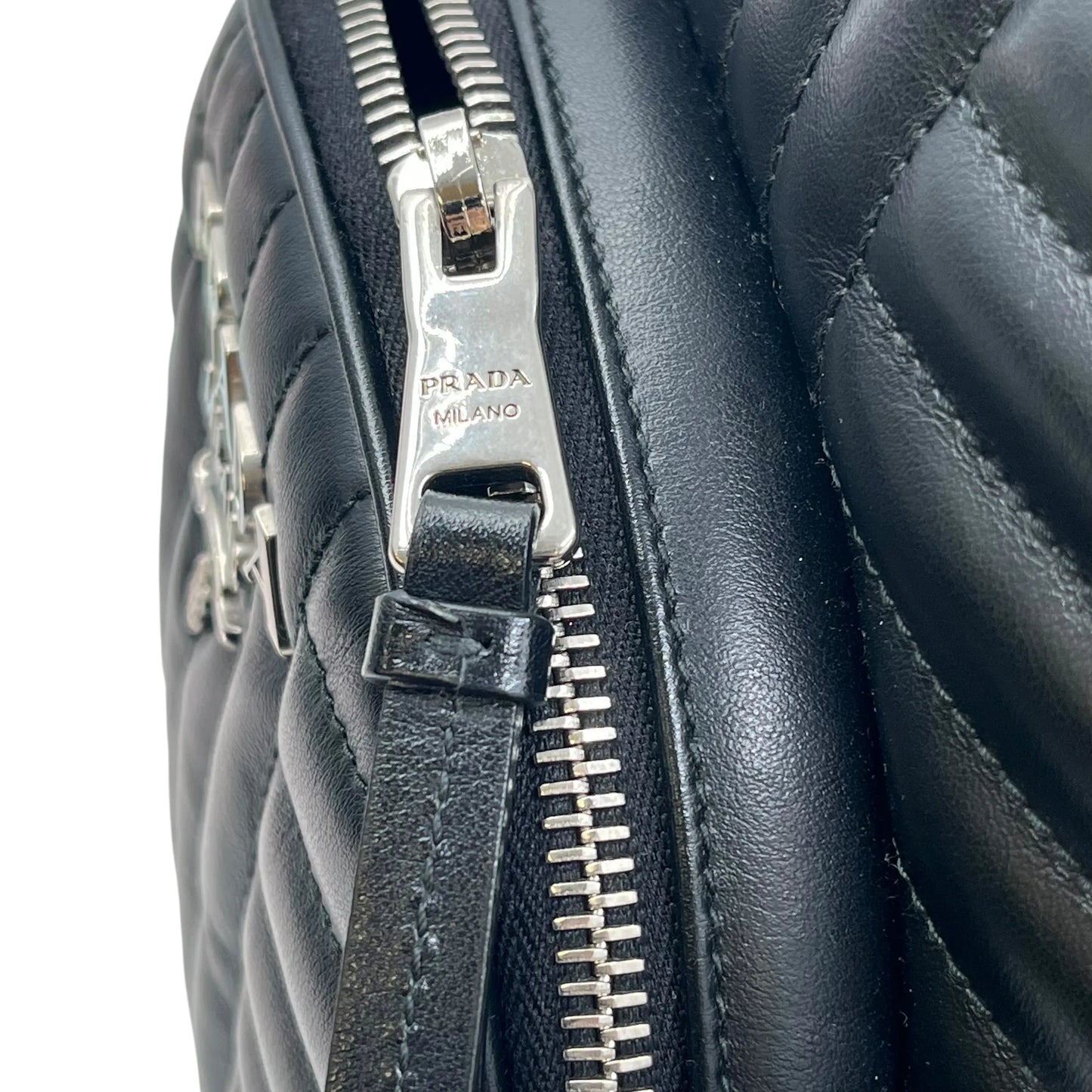 PRADA Diagramme Leather Backpack - Black