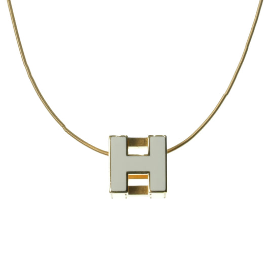 HERMES H Cube Necklace White