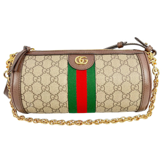GUCCI GG Supreme Ophidia Shoulder Bag - Brown 