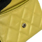 CHANEL Matelasse Classic Flap Lambskin Coin Case - Yellow