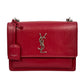 Salnt Laurent Sunset Leather Chain Shoulder Bag Red