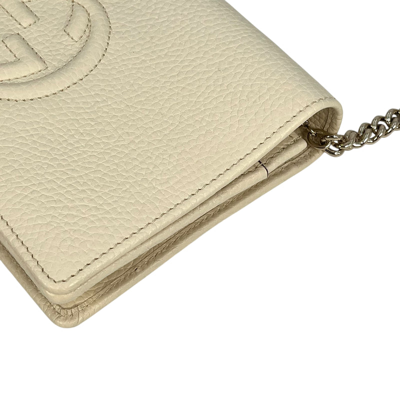 GUCCI Soho Chain Wallet - Cream