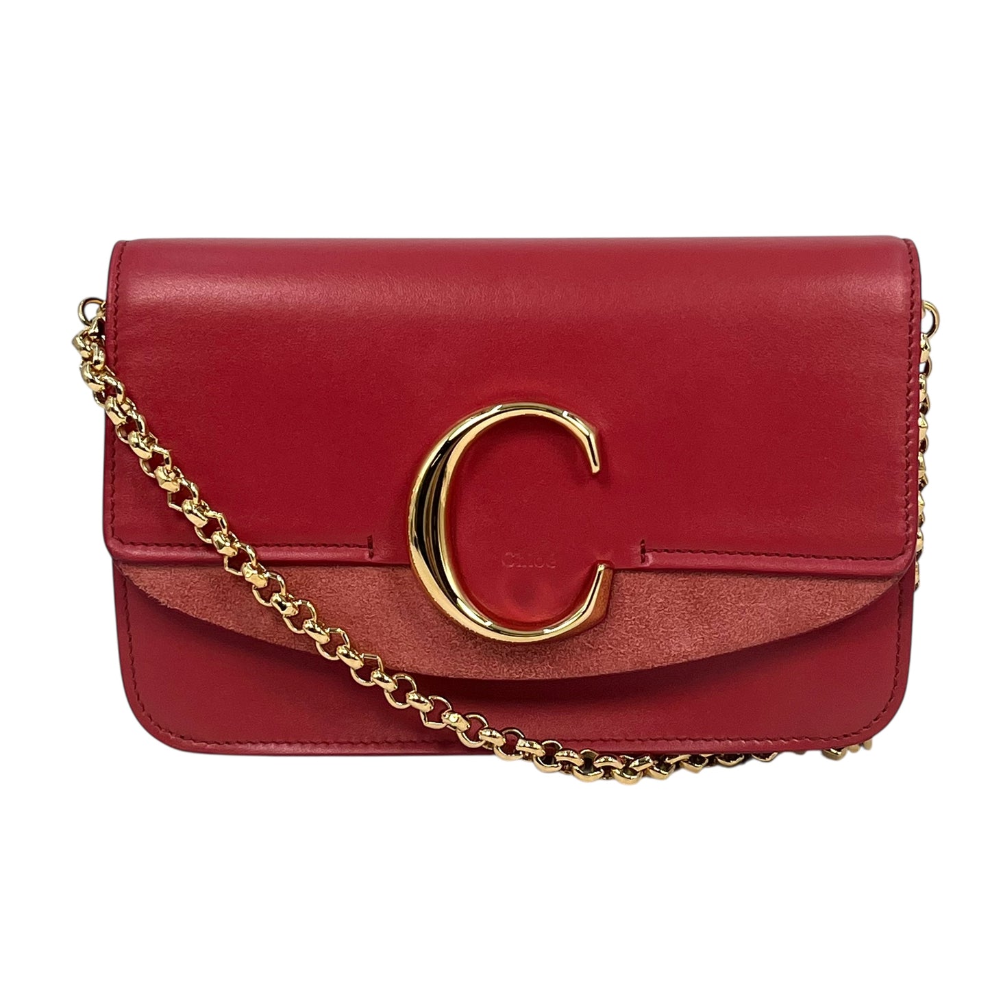 Chloé C Chain Shoulder Bag - Pink×Red