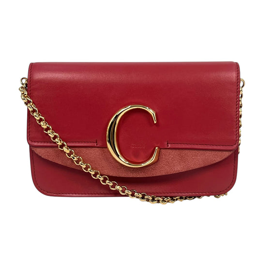 Chloé C Chain Shoulder Bag - Pink×Red