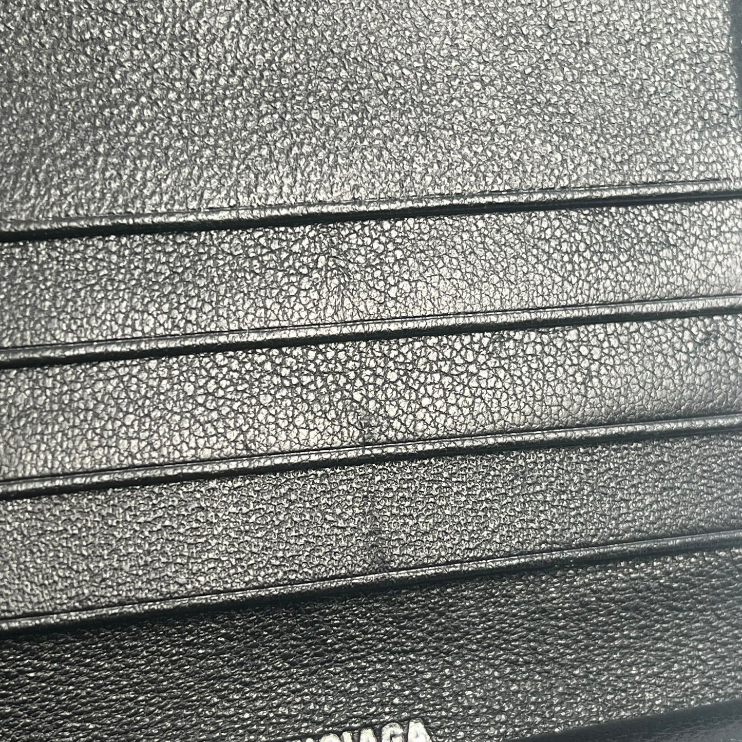 BALENCIAGA Classic Cash Leather Coin Purse Card Case Wallet - Black